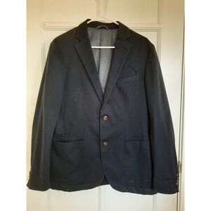 Flynt Men 40R Bueller Lined Sports Blazer Coat Spandex 2 Button Pockets NavyBlue